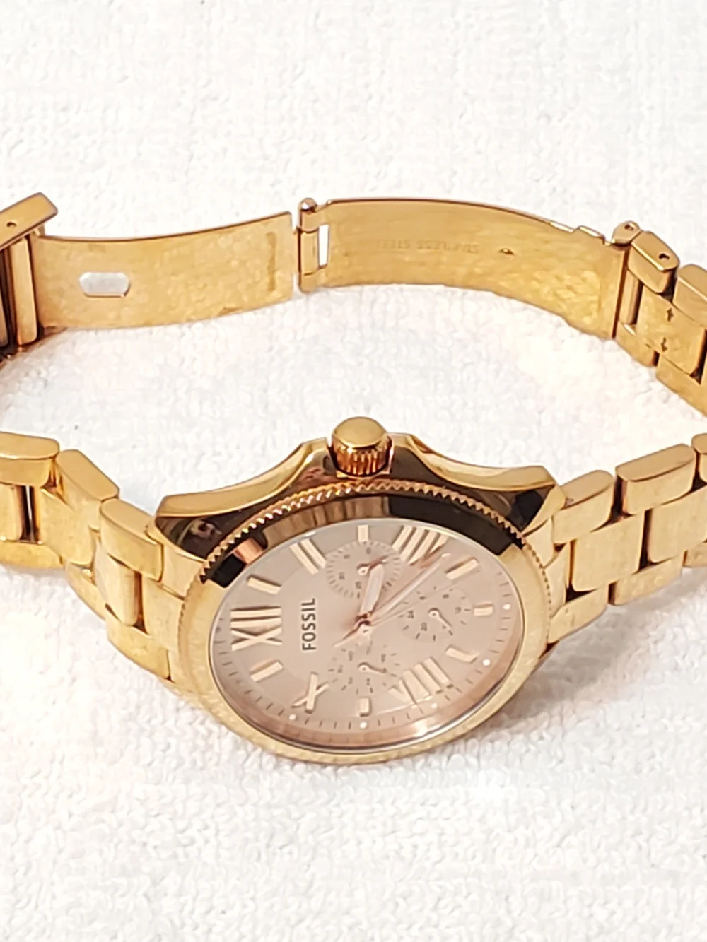 Fossil Cecile Women's Rose Gold Tone Day Date Quartz Watch Roman Numerals - Picture 4 of 10